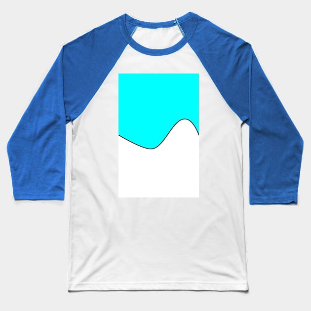 GEOMETRIC TWO TONE WAVE PATTERN AQUA AND WHITE Baseball T-Shirt by colorsandpatterns